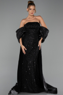 Long Black Beaded Evening Dress ABU6351