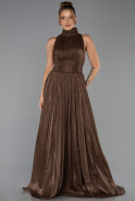 Long Brown Chiffon Evening Dress ABU6352