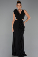 Long Black Chiffon Prom Gown ABU6354