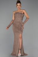 Long Brown Dantelle Evening Dress ABU6355