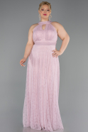 Long Powder Color Dantelle Plus Size Evening Dress ABU6330