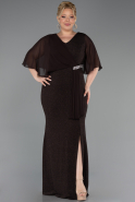 Long Brown Plus Size Evening Gown ABU2857