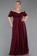Long Burgundy Plus Size Evening Dress ABU6333