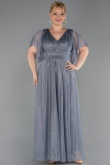 Anthracite Long Plus Size Evening Dress ABU5323