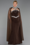 Long Brown Plus Size Evening Gown ABU6338