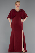 Long Burgundy Plus Size Evening Gown ABU6353