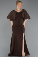 Long Brown Plus Size Evening Gown ABU6353
