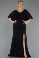 Long Black Plus Size Evening Gown ABU6353