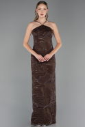 Long Brown Scaly Evening Dress ABU5713