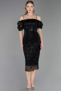 Midi Black Beaded Cocktail Dress ABK2667