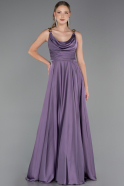 Long Lavender Satin Prom Gown ABU5146