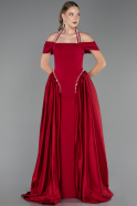 Long Red Satin Evening Dress ABU5995