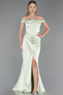 Long Mint Satin Evening Dress ABU5976