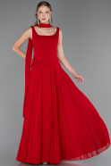 Long Red Chiffon Prom Gown ABU6369