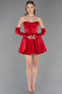 Short Red Satin Cocktail Dress ABK2672
