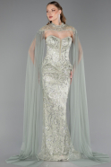 Long Mint Beaded Evening Dress ABU6377
