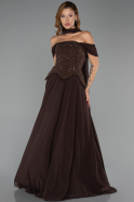 Long Brown Chiffon Evening Dress ABU6390