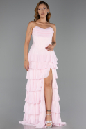 Long Powder Color Chiffon Prom Gown ABU6397