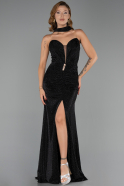 Long Black Stony Evening Dress ABU6398