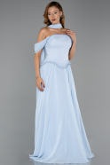 Long Light Blue Chiffon Evening Dress ABU6400