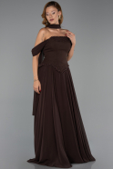 Long Brown Chiffon Evening Dress ABU6400