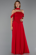 Long Red Chiffon Evening Dress ABU6400