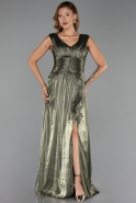 Long Olive Drab Chiffon Evening Dress ABU6403