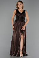 Long Brown Chiffon Evening Dress ABU6403