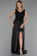Long Black Chiffon Evening Dress ABU6403