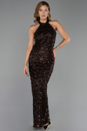 Long Brown Dantelle Evening Dress ABU6405
