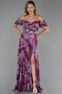 Long Plum Plus Size Evening Gown ABU6409