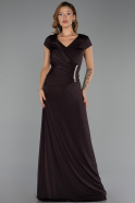 Long Brown Formal Plus Size Dress ABU6410