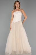 Long Beige Evening Dress ABU6412