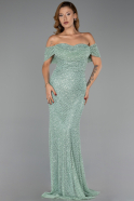 Long Mint Beaded Evening Dress ABU6411
