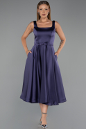 Midi Purple Satin Cocktail Dress ABK2586