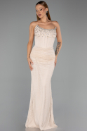 Long Beige Dantelle Mermaid Prom Dress ABU6686