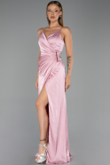 Long Powder Color Satin Prom Gown ABU6427