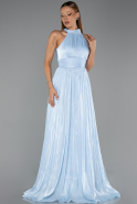 Long Light Blue Chiffon Prom Gown ABU6428
