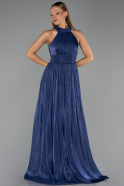 Long Navy Blue Chiffon Prom Gown ABU6428