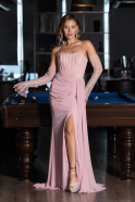 Long Powder Color Chiffon Evening Dress ABU5791