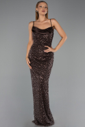 Long Brown Scaly Evening Dress ABU6308