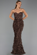Long Brown Mermaid Evening Gown ABU6625