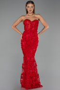 Long Red Mermaid Evening Gown ABU6625