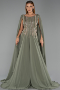 Long Green Chiffon Plus Size Evening Gown ABU6435