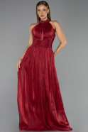 Long Burgundy Chiffon Evening Dress ABU6437