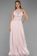 Long Powder Color Chiffon Evening Dress ABU6437