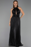 Long Black Chiffon Evening Dress ABU6437