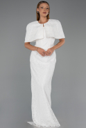 Long White Dantelle Evening Dress ABU6438