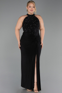 Long Black Plus Size Evening Dress ABU6415