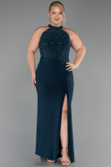 Long Emerald Green Plus Size Evening Dress ABU6415